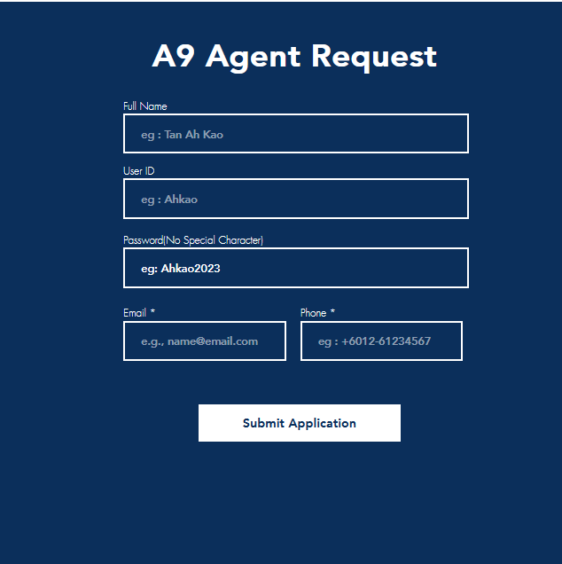 Steps to Register As A9play Agent