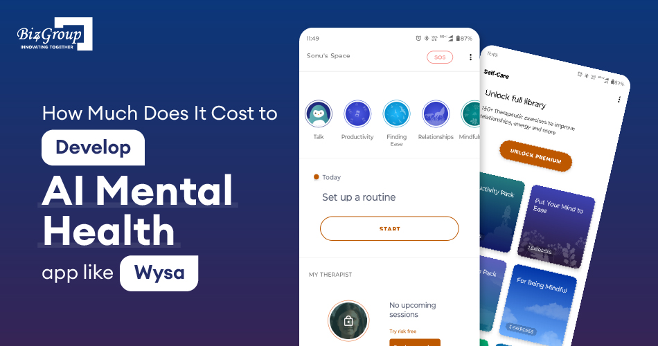 Cost to Develop AI Mental Health App Like Wysa