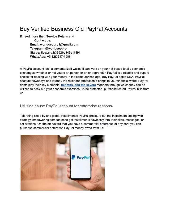 PPT - Buy Verified Business Old PayPal Accounts PowerPoint Presentation - ID:13394075