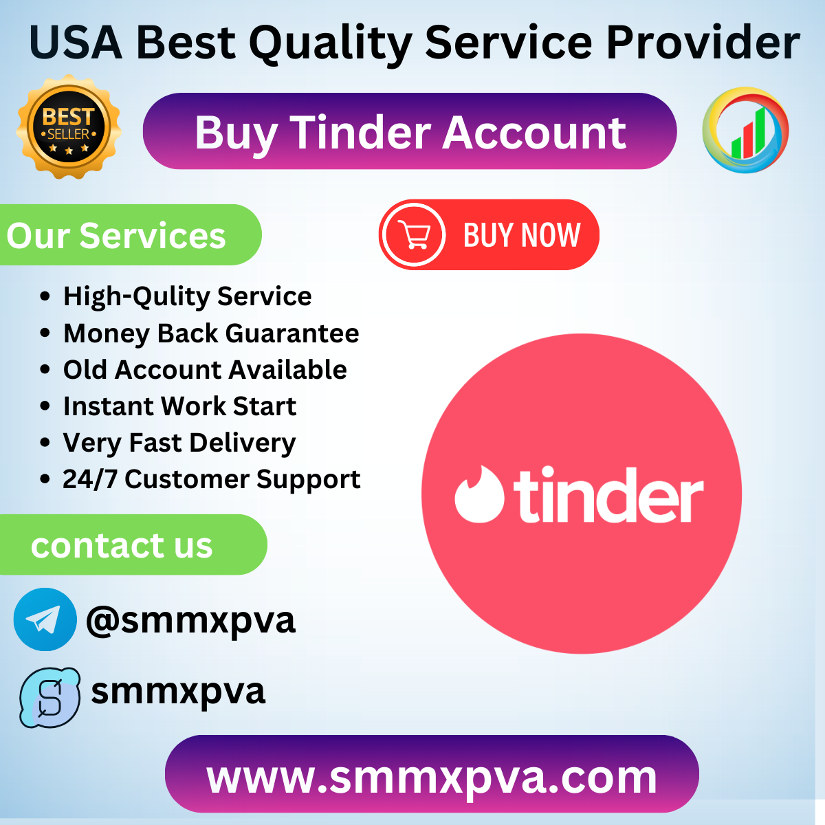 Buy Tinder Account - 100% Verified Old & Bluk Accounts